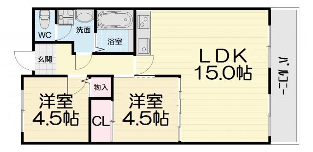 ISE伊勢鳳西町7506(2LDK/4階)の間取り写真