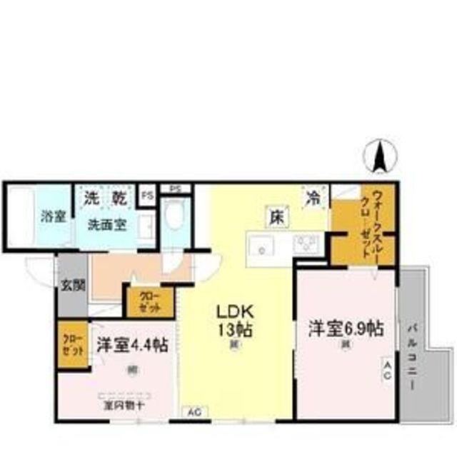 RETOLIA瓦口CREST(2LDK/2階)の間取り写真