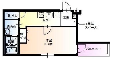 フジパレス堺北花田Ⅱ番館(1K/2階)の間取り写真