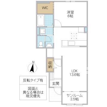 グレイスハナ I(1LDK/1階)の間取り写真