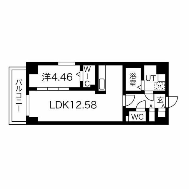 GRANDUKE松原CUORE(1LDK/7階)の間取り写真