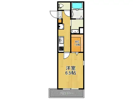 ドゥマノワール(1K/2階)の間取り写真