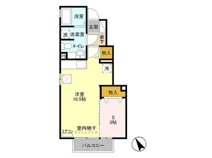 メイプルガーデン(1LDK/1階)の間取り写真