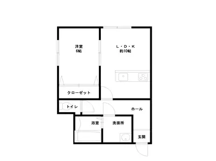 アークシティ鎌田(1LDK/2階)の間取り写真