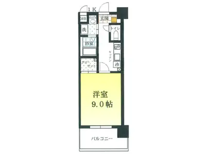 マーガレットテラス(1K/8階)の間取り写真