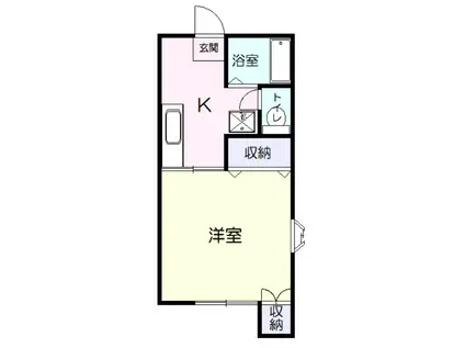 KMハウス(1K/1階)の間取り写真