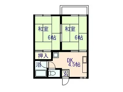 第一コーポ(2DK/2階)の間取り写真