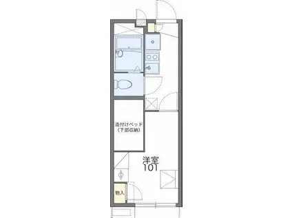 レオパレスYOKOMIZOII(1K/1階)の間取り写真