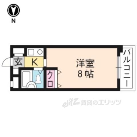 N・FLAT(1K/2階)の間取り写真