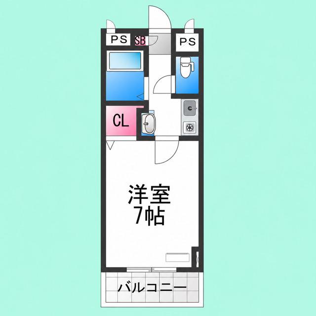 三国ヶ丘ピア(1K/5階)の間取り写真