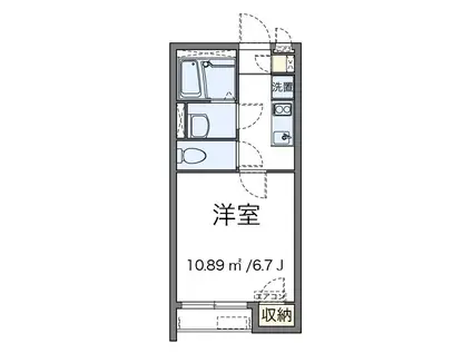 ヒルサイド戸塚(1K/2階)の間取り写真