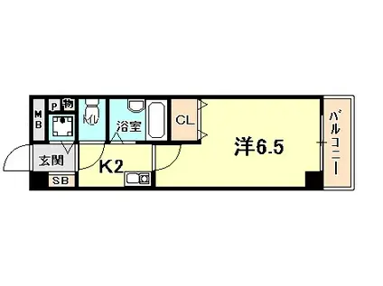 プレジオ北口(1K/2階)の間取り写真