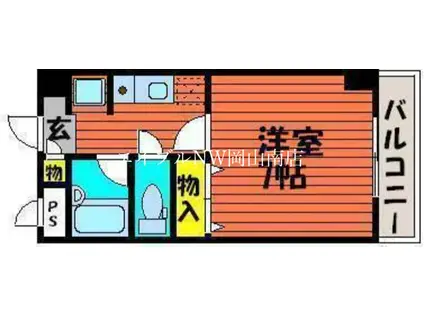 マローン新福(1K/3階)の間取り写真