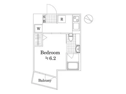 ラフィスタ元町II(1K/3階)の間取り写真