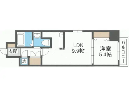 アーデン京町堀イースト(1LDK/2階)の間取り写真