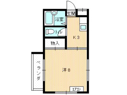 コーポサンモリッヂII(1K/2階)の間取り写真