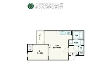 JACK HARISAKI I(1LDK/3階)の間取り写真