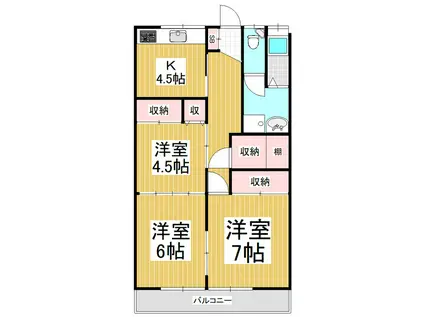 渋崎マンション(3K/2階)の間取り写真