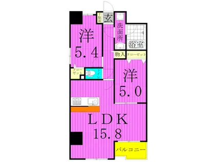 UNE LUMI&232RE(2LDK/5階)の間取り写真