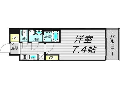 サムティ福島RUFLE(1K/9階)の間取り写真