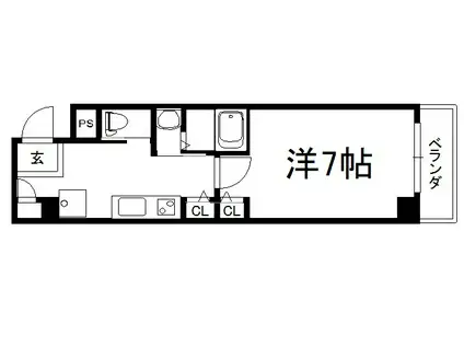 COMFORT(1K/6階)の間取り写真