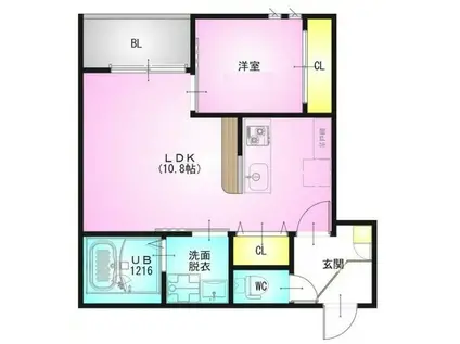 REGALEST HALELEA(1LDK/1階)の間取り写真