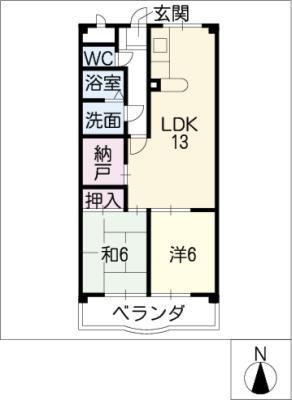 サンテラス福井(2SLDK/2階)の間取り写真