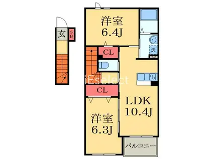 LULU ANIA(2LDK/2階)の間取り写真