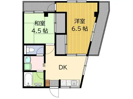 COREHOUSEII(2DK/4階)の間取り写真