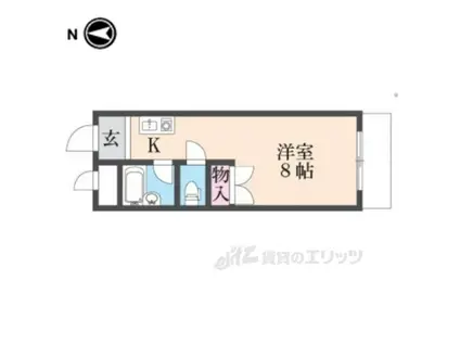 幸楽ハイツ(ワンルーム/2階)の間取り写真