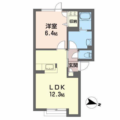 シャーメゾンメイA(1LDK/2階)の間取り写真