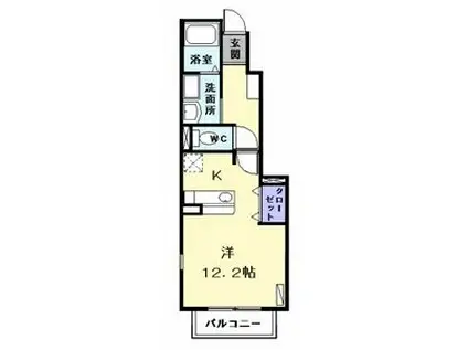 フルーヴ菊水I(1K/1階)の間取り写真