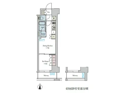 BRILLIA IST 池尻大橋 ブリリアイスト池尻大橋(1DK/2階)の間取り写真