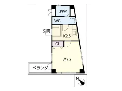 シガヤビル(1K/6階)の間取り写真