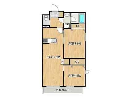 PASTORAL 武蔵新城パストラルムサシシンジョウ(2LDK/2階)の間取り写真