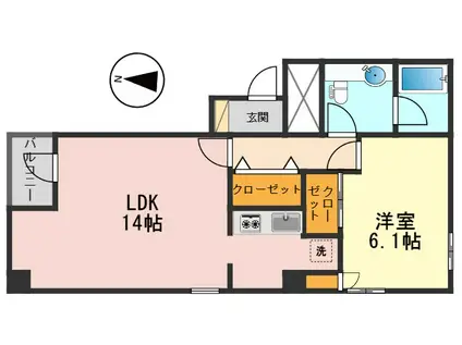 CITY HOUSE ISHIKI(1LDK/3階)の間取り写真