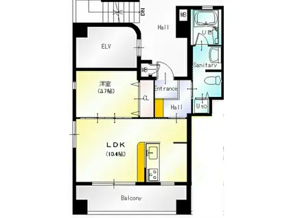 アザレアコート(1LDK/9階)の間取り写真