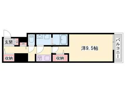 ザ ベース東姫路(1K/5階)の間取り写真