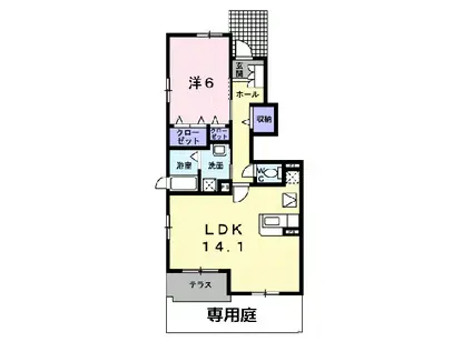 フラン・ラフレシールII(1LDK/1階)の間取り写真