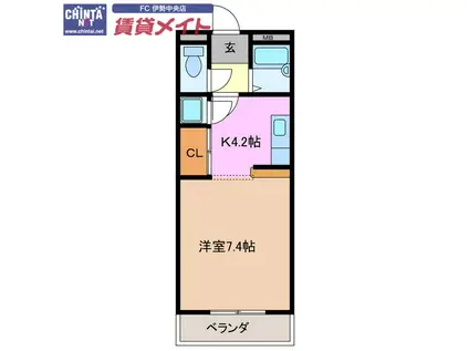 コンフォース(1K/1階)の間取り写真