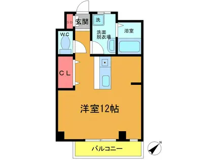 学園ハイム(ワンルーム/2階)の間取り写真