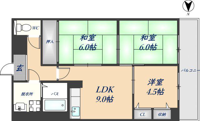 シャルマンシェソワ(3DK/5階)の間取り写真