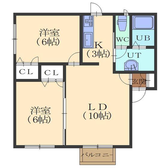 タイム日吉(2LDK/2階)の間取り写真