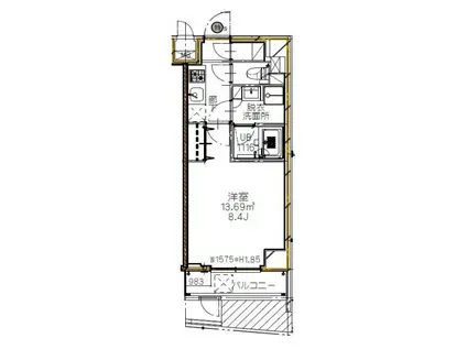 エスレジデンス新宿イースト(1K/4階)の間取り写真