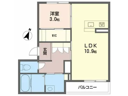 シャーメゾンNONOKA(1LDK/1階)の間取り写真