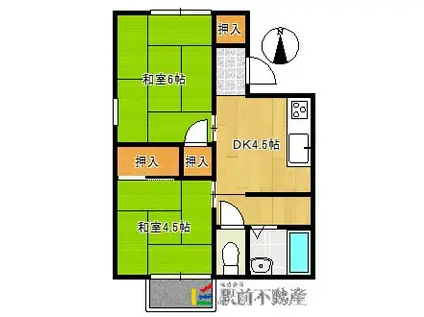 ドリームハイツL(2DK/2階)の間取り写真