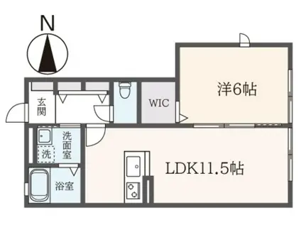 GRADITO欅I(1LDK/1階)の間取り写真