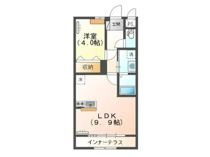 BELIEVE HANAZONO (1LDK/1階)の間取り写真