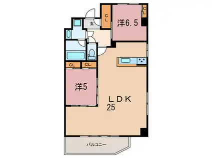 スプランディッド西宮北口(2LDK/4階)の間取り写真
