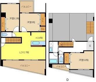 OSM植田弐番館(3LDK/1階)の間取り写真